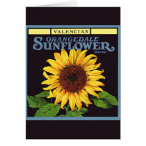 Vintage Fruit Crate Label Art Orangedale Sunflower