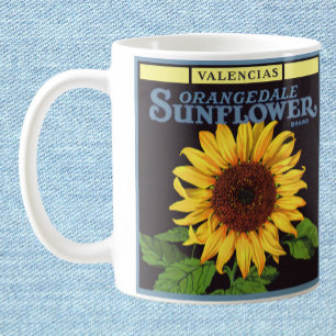 Vintage Fruit Crate Label Art Orangedale Sunflower Coffee Mug