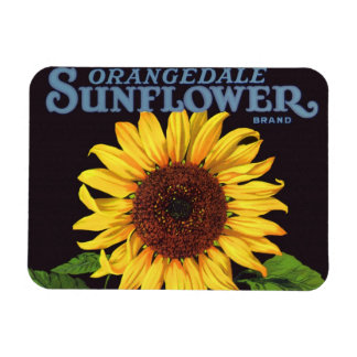 Vintage Fruit Crate Label Art Orangedale Sunflower Magnet