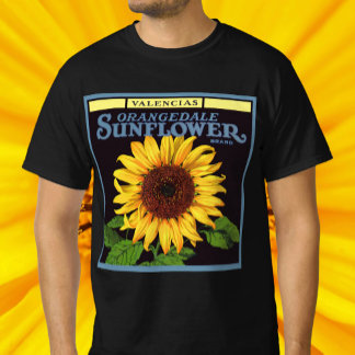 Vintage Fruit Crate Label Art Orangedale Sunflower T-Shirt