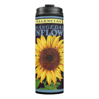 Vintage Fruit Crate Label Art Orangedale Sunflower Thermal Tumbler