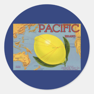 Vintage Fruit Crate Label Art Pacific Lemon Citrus