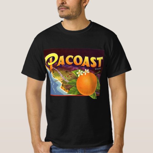 Vintage Fruit Crate Label Art Pacoast Oranges T_Shirt