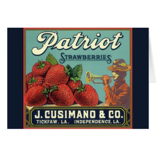 Vintage Fruit Crate Label Art Patriot Strawberries