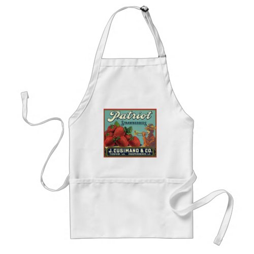 Vintage Fruit Crate Label Art Patriot Strawberries Adult Apron