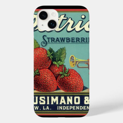 Vintage Fruit Crate Label Art Patriot Strawberries Case_Mate iPhone 14 Plus Case