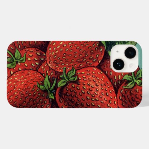 Vintage Fruit Crate Label Art Patriot Strawberries Case_Mate iPhone 14 Case