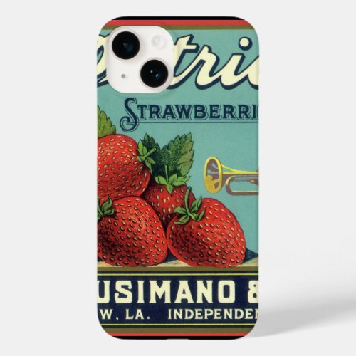 Vintage Fruit Crate Label Art Patriot Strawberries Case_Mate iPhone 14 Case