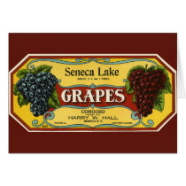 Vintage Fruit Crate Label Art, Seneca Lake Grapes