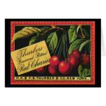 Vintage Fruit Crate Label Art, Thurber Cherries