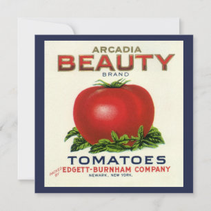 Vintage Fruit Crate Label Art, Tomatoes Invitation