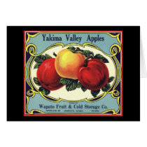 Vintage Fruit Crate Label Art Yakima Valley Apples