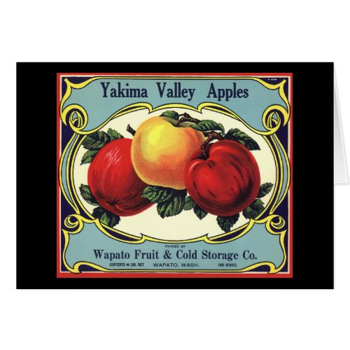 Vintage Fruit Crate Label Art Yakima Valley Apples