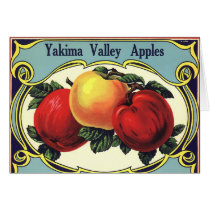 Vintage Fruit Crate Label Art Yakima Valley Apples