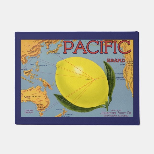 Vintage Fruit Crate Label Doormat (Front)