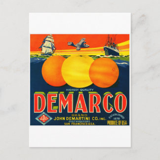 Vintage Fruit Crate Label Postcard