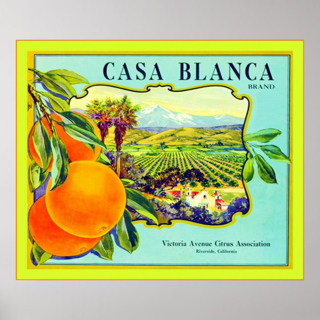 Vintage Fruit Crate Label Poster (Front)