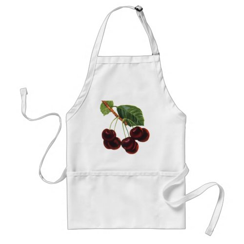 Vintage Fruit Foods Ripe Cherries from a Tree Adult Apron