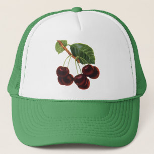 Vintage Fruit Foods, Ripe Cherries from a Tree Trucker Hat