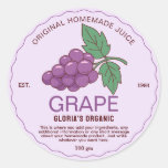 Vintage Fruit Grape Juice Homemade Product Classic Round Sticker