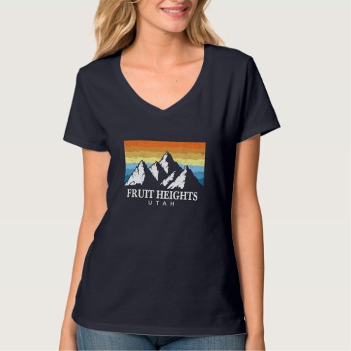 Vintage Fruit Heights Utah Mountain Hiking Souven T_Shirt