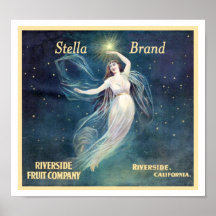 Vintage Fruit Label Art Woman California