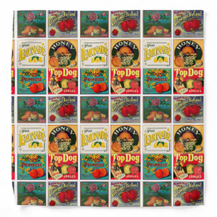 Vintage Fruit Label Pattern Bandana