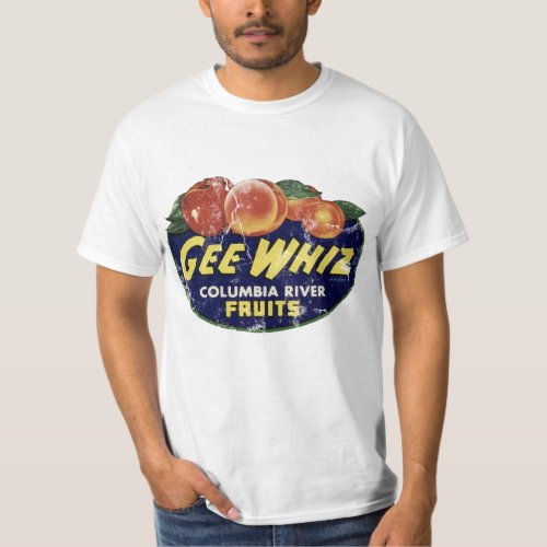Vintage Fruit Label Peaches, Funny Gee Whiz