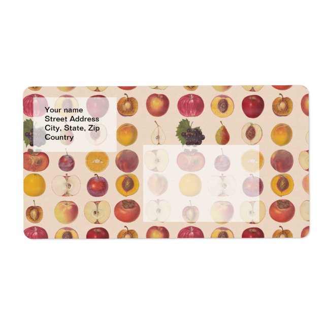 Vintage Fruit Pattern Label (Front)