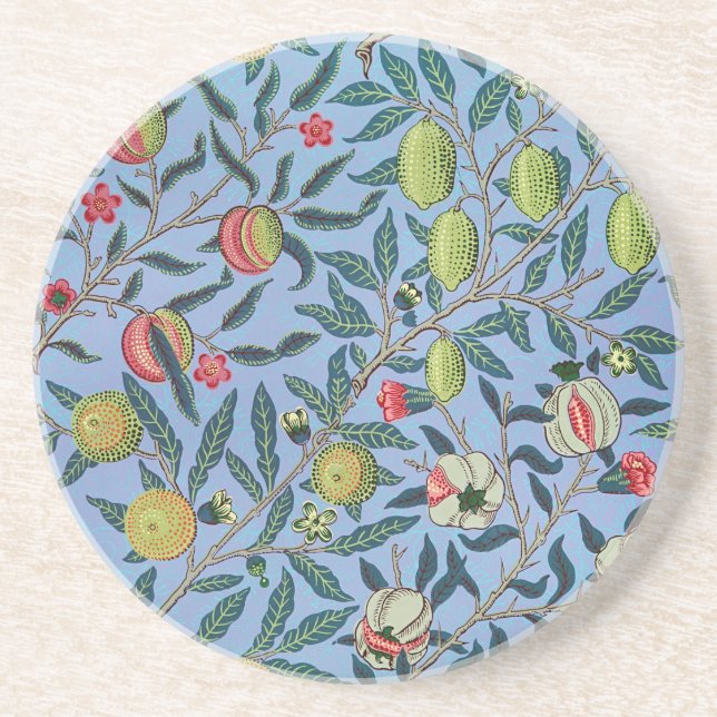 Vintage Fruit Pomegranate Ornament Illustration Coaster (Front)