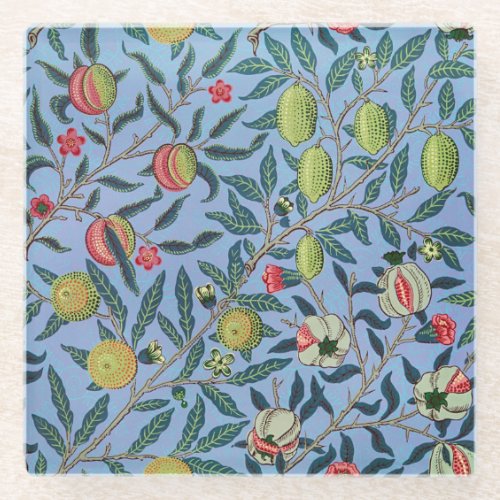 Vintage Fruit Pomegranate Ornament Illustration Glass Coaster