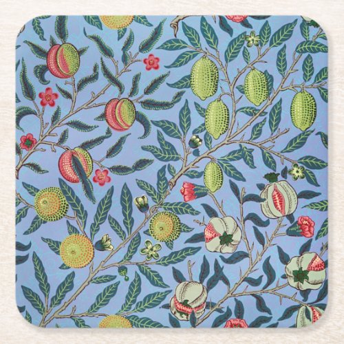 Vintage Fruit Pomegranate Ornament Illustration Square Paper Coaster