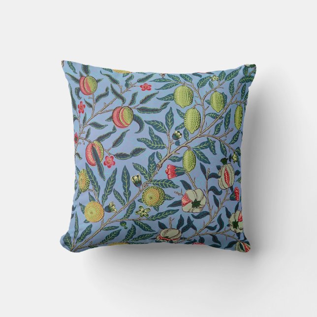 Vintage Fruit Pomegranate Ornament Illustration Throw Pillow (Front)