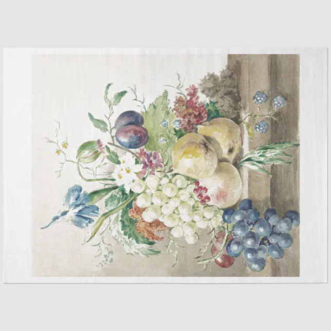 Vintage Fruit Still Life Floral Ephemera Decoupage Tissue Paper | Zazzle