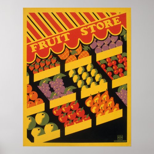 Vintage Fruit Store Artwork Poster