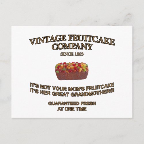 Vintage Fruitcake Company Postcard