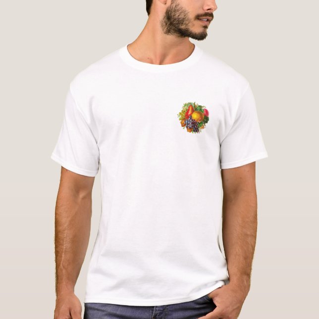 Vintage Fruits and Nuts Painting T-Shirt (Front)