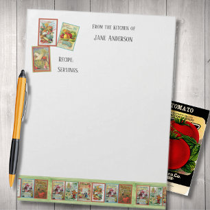 Vintage Fruits and Vegetables Recipe Notepad