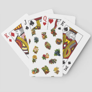 Vintage Fruits & Flowers Poker Cards