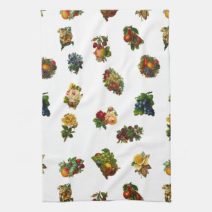 Vintage Fruits & Flowers Towel