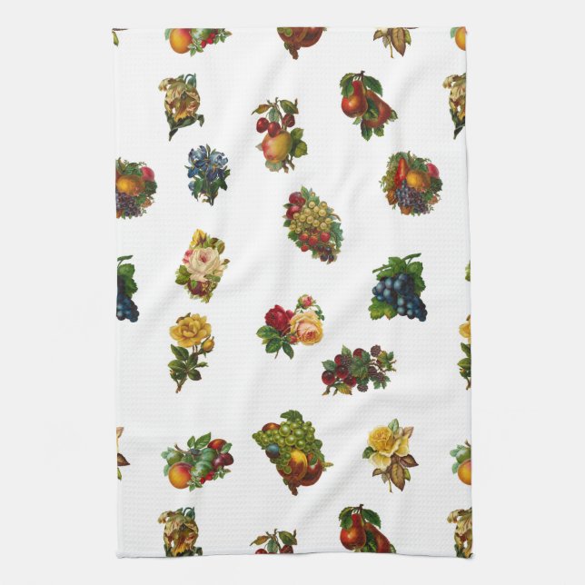 Vintage Fruits & Flowers Towel (Vertical)