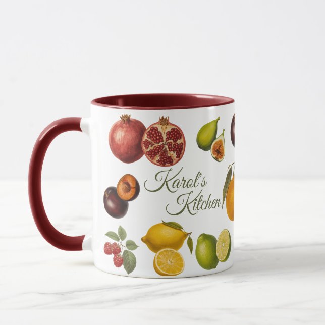 Vintage Fruits Mug (Customize) (Left)