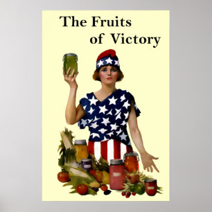 Vintage Fruits of Victory Poster Print