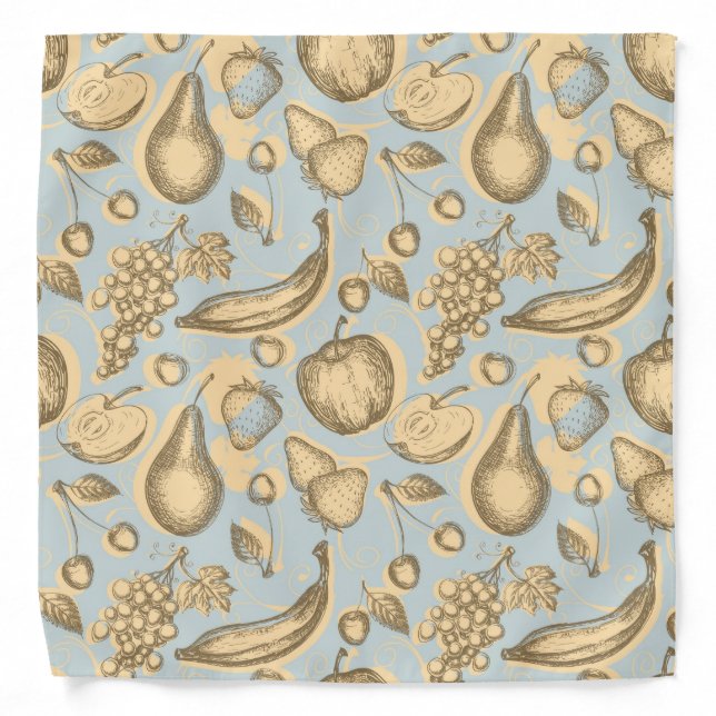 Vintage fruits pattern bandana (Front)