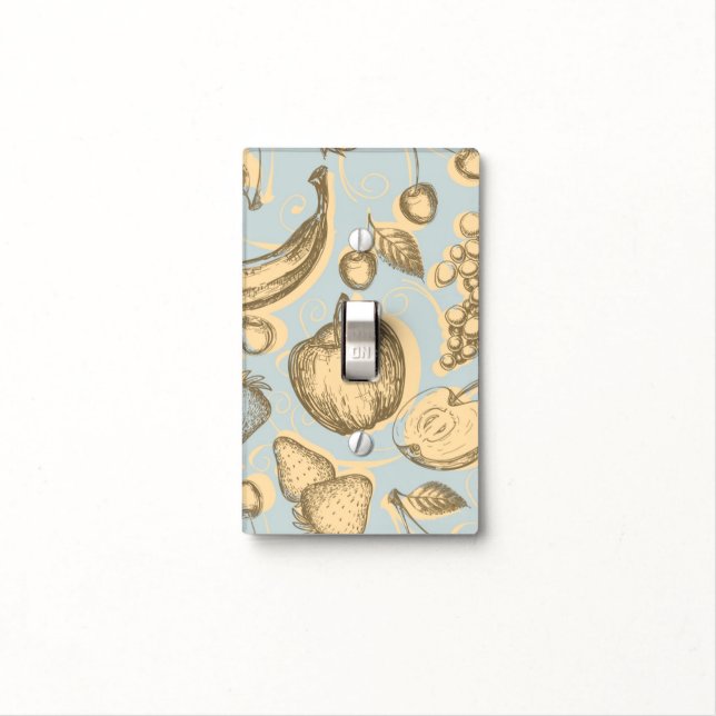 Vintage fruits pattern light switch cover (In Situ)