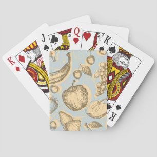 Vintage fruits pattern poker cards