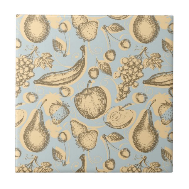 Vintage fruits pattern tile (Front)