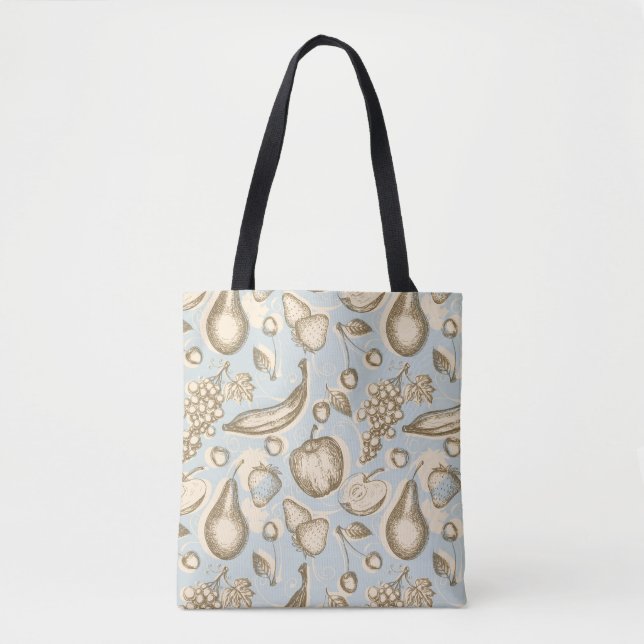 Vintage fruits pattern tote bag (Front)