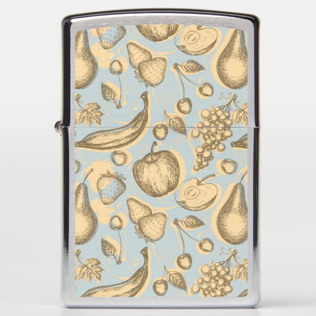 Vintage fruits pattern zippo lighter (Front)