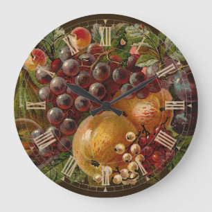 Vintage Fruits Roman Thanksgiving Clock
